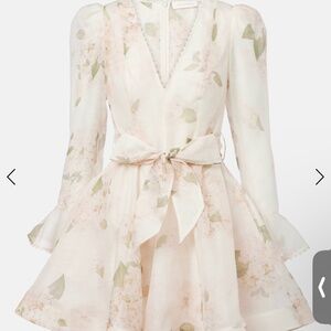 ZIMMERMANN Balance floral linen and silk minidress